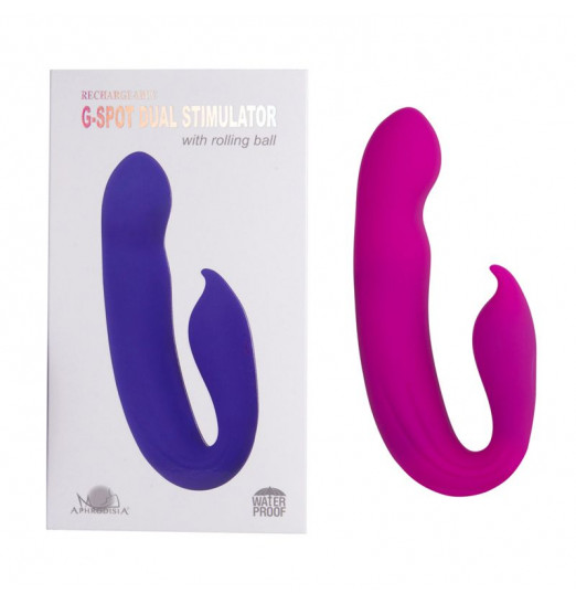 Розовый вибратор G-Spot Dual Stimulator with Rolling Ball - 17,1 см.