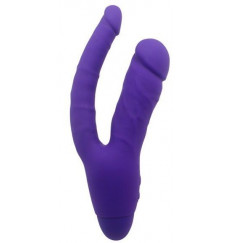 Фиолетовый двойной вибратор INDULGENCE Insatiable Desire - 21,5 см.