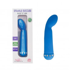 Голубой вибратор SPARKLE SUCCUBI  BLISS G VIBE - 14,2 см.
