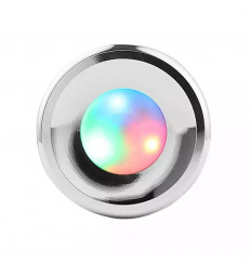 Серебристая анальная втулка со светодиодами - 8,7 см.