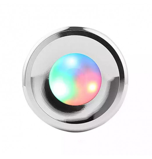 Серебристая анальная втулка со светодиодами - 8,7 см. Серебристая анальная втулка со светодиодами - 8,7 см.