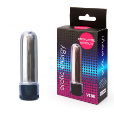 Серебристая гладкая вибропуля - 6,4 см.