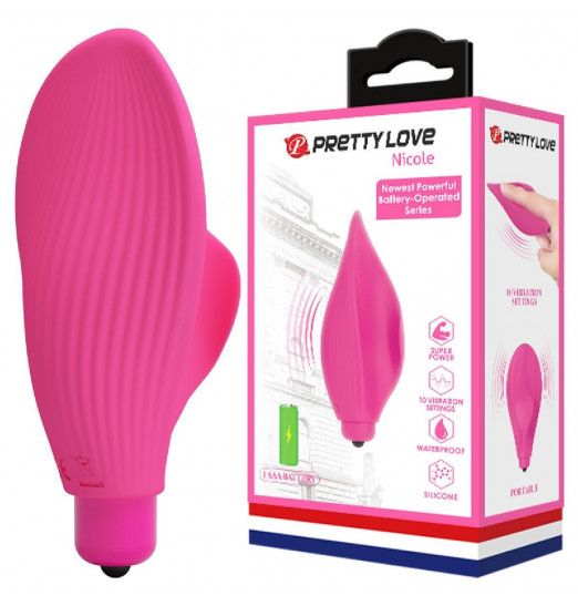 Розовый вибростимулятор в форме раковины Nicole Розовый вибростимулятор в форме раковины Nicole