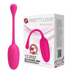 Розовое перезаряжаемое виброяйцо Knucker