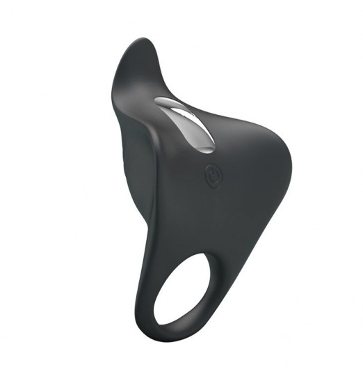 Черное эрекционное кольцо с вибрацией Frederica