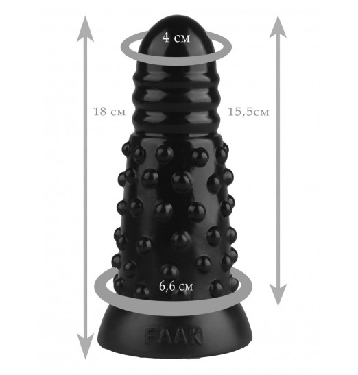 Черная анальная втулка с шипиками - 18 см. Черная анальная втулка с шипиками - 18 см.