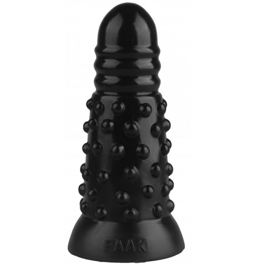 Черная анальная втулка с шипиками - 18 см.