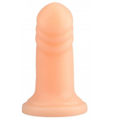 Телесная реалистичная анальная втулка с широким основанием - 18,5 см.