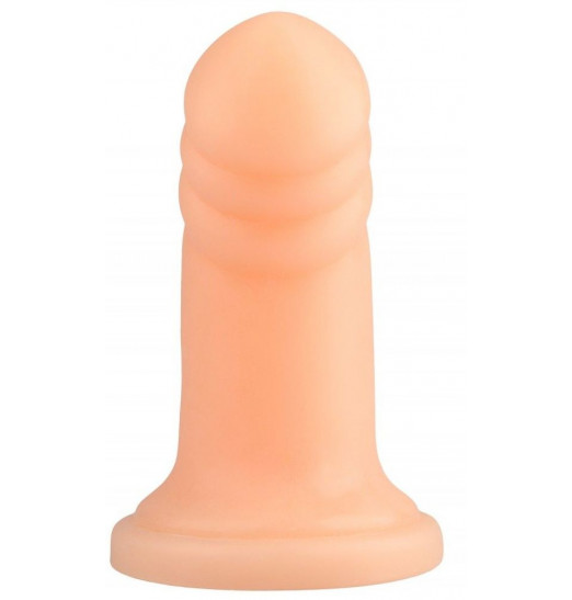 Телесная реалистичная анальная втулка с широким основанием - 18,5 см.