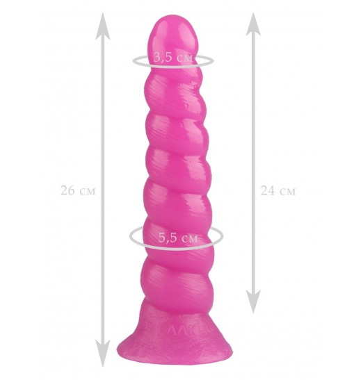 Розовая винтообразная анальная втулка - 26 см.