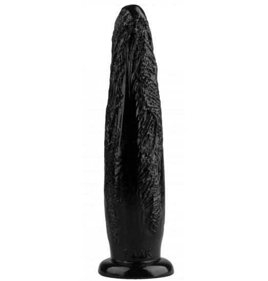 Черная рельефная анальная втулка - 28 см.