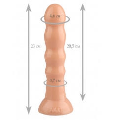Телесная анальная втулка с круглым кончиком - 23 см.