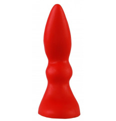Красная изогнутая анальная пробка - 10 см.