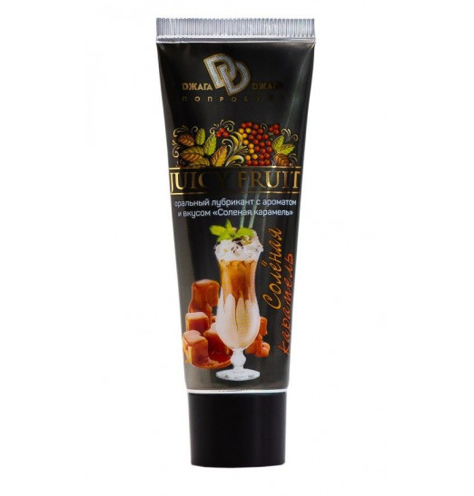 Интимный гель-смазка JUICY FRUIT с ароматом солёной карамели - 30 мл.