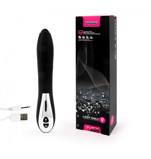 Черный гладкий вибратор с 12 режимами вибрации - 23 см. Черный гладкий вибратор с 12 режимами вибрации - 23 см.