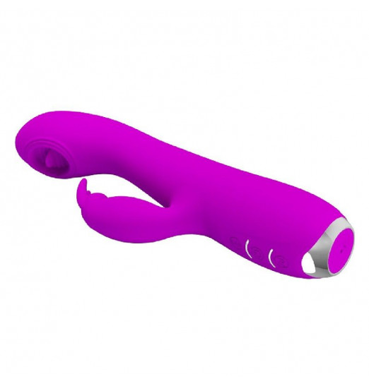 Лиловый вибромассажер-кролик Rachel с имитацией оральных ласк - 19,9 см. Лиловый вибромассажер-кролик Rachel с имитацией оральных ласк - 19,9 см.
