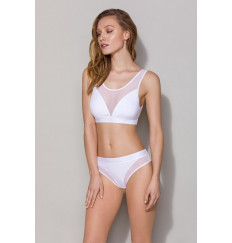 Стильный бескаркасный топ с сеточкой