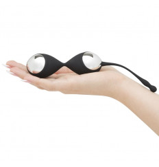 Черно-серебристые вагинальные шарики Inner Goddess Kegel Toner Balls