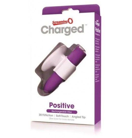 Гладкий мини-вибратор Charged Positive - 10 см.