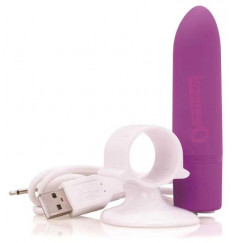 Гладкий мини-вибратор Charged Positive - 10 см.