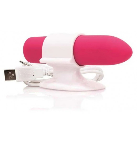 Гладкий мини-вибратор Charged Positive - 10 см.