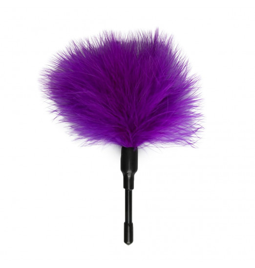 Фиолетовый мини-тиклер с перышками - 17 см.