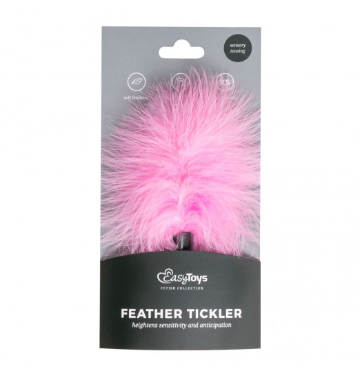 Розовый мини-тиклер с перышками - 17 см. Розовый мини-тиклер с перышками - 17 см.
