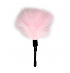 Розовый мини-тиклер с перышками - 17 см.