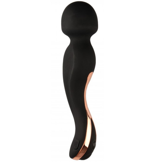 Черный вибростимулятор с круглой головкой