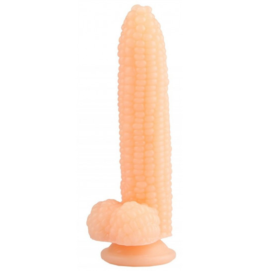 Телесный фаллоимитатор-кукуруза на присоске - 20,5 см. Телесный фаллоимитатор-кукуруза на присоске - 20,5 см.
