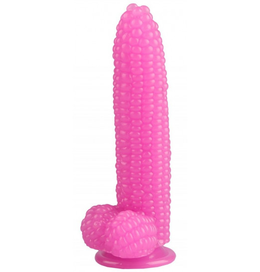 Розовый фаллоимитатор-кукуруза на присоске - 20,5 см. Розовый фаллоимитатор-кукуруза на присоске - 20,5 см.