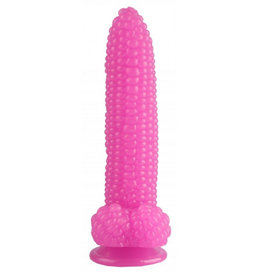 Розовый фаллоимитатор-кукуруза на присоске - 20,5 см. Розовый фаллоимитатор-кукуруза на присоске - 20,5 см.