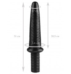 Черный анальный реалистичный стимулятор - 31 см.
