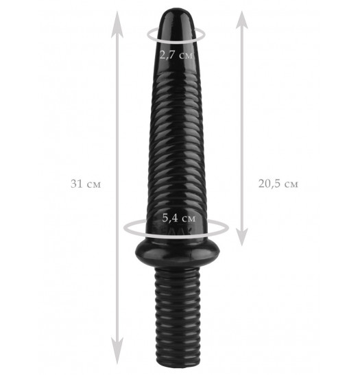 Черный анальный реалистичный стимулятор - 31 см. Черный анальный реалистичный стимулятор - 31 см.