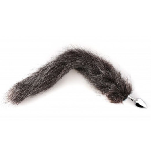Металлическая анальная втулка с пушистым хвостом Металлическая анальная втулка с пушистым хвостом