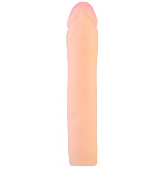 Телесный реалистичный фаллоудлинитель - 18,5 см.