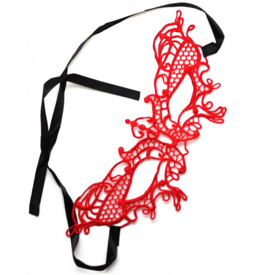 Красная ажурная маска Бабочка Красная ажурная маска Бабочка
