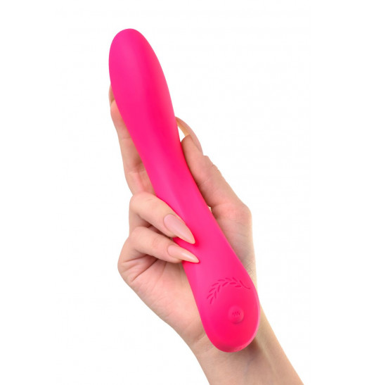 Розовый нереалистичный вибратор JOS Twig - 20,5 см.