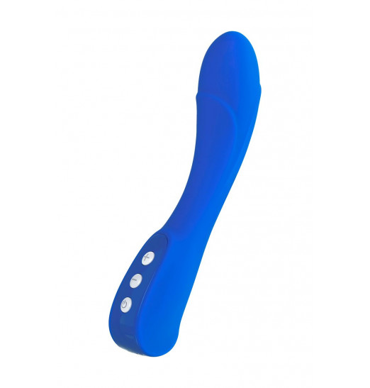 Нереалистичный синий вибратор BLURY - 18,5 см. Нереалистичный синий вибратор BLURY - 18,5 см.