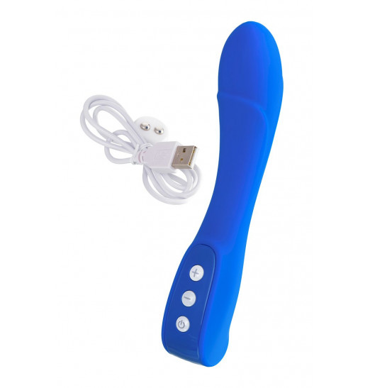 Нереалистичный синий вибратор BLURY - 18,5 см. Нереалистичный синий вибратор BLURY - 18,5 см.