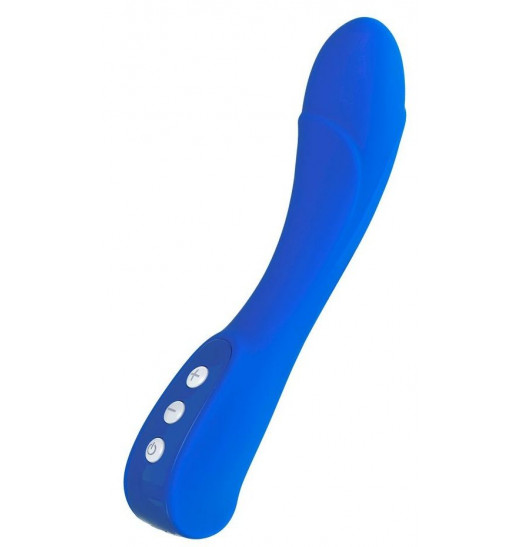 Нереалистичный синий вибратор BLURY - 18,5 см. Нереалистичный синий вибратор BLURY - 18,5 см.