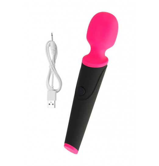 Черно-розовый вибростимулятор ASTER - 19,5 см. Черно-розовый вибростимулятор ASTER - 19,5 см.