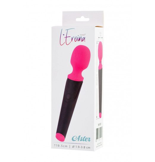 Черно-розовый вибростимулятор ASTER - 19,5 см. Черно-розовый вибростимулятор ASTER - 19,5 см.