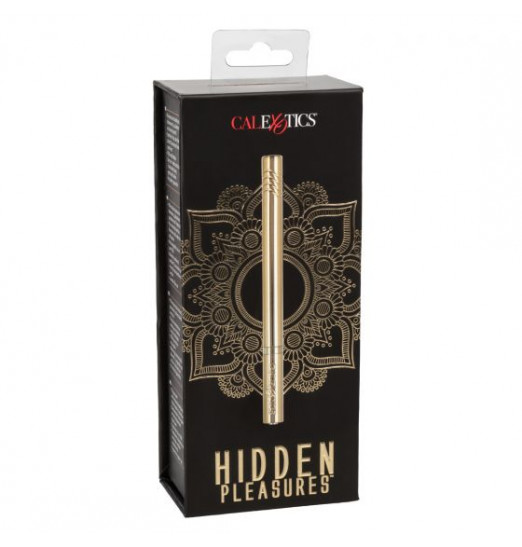 Золотистый ультратонкий вибромассажер Hidden Pleasures