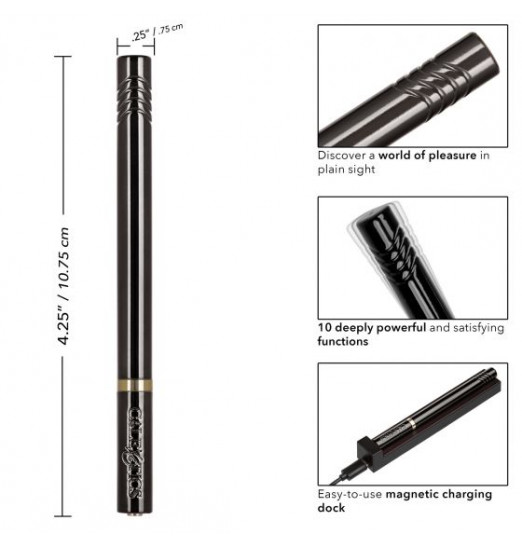 Черный ультратонкий вибромассажер Hidden Pleasures