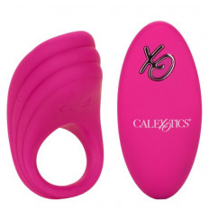 Розовое эрекционное виброкольцо с пультом Silicone Remote Pleasure Ring