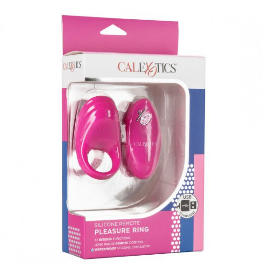 Розовое эрекционное виброкольцо с пультом Silicone Remote Pleasure Ring Розовое эрекционное виброкольцо с пультом Silicone Remote Pleasure Ring