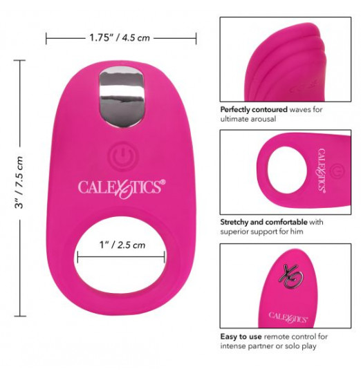 Розовое эрекционное виброкольцо с пультом Silicone Remote Pleasure Ring Розовое эрекционное виброкольцо с пультом Silicone Remote Pleasure Ring