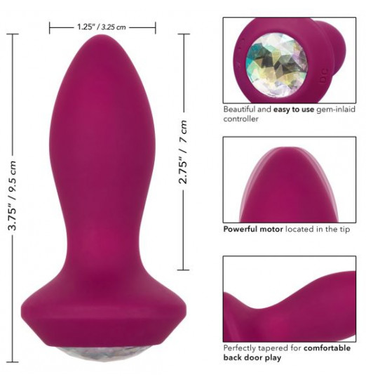 Фиолетовая анальная вибропробка с кристаллом Vibrating Petite Crystal Probe - 9,5 см. Фиолетовая анальная вибропробка с кристаллом Vibrating Petite Crystal Probe - 9,5 см.