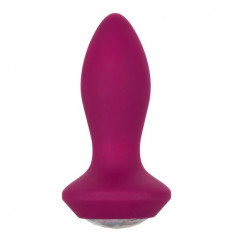 Фиолетовая анальная вибропробка с кристаллом Vibrating Petite Crystal Probe - 9,5 см.